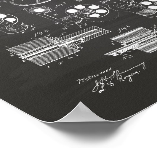 Revolving Fire Arm 1881 Patent Art - Chalkboard Poster (Hoek)