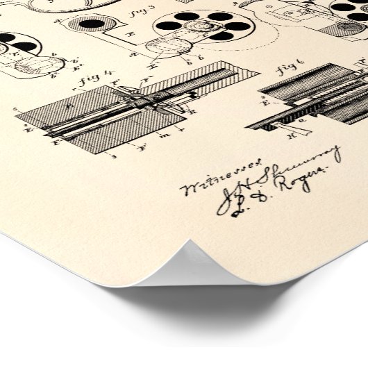 Revolving Fire Arm 1881 Patent Art - Old Peper Poster (Hoek)