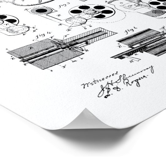 Revolving Fire Arm 1881 Patent Art - Witboek Poster (Hoek)
