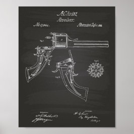 Revolving Fire arms 1866 Patent Art - Chalkboard Poster