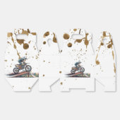 Revved Up Racer: Verjaardag motorfiets Bash Bedankdoosjes (Ongevouwen)