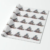 Revved Up Racer: Verjaardag motorfiets Bash Cadeaupapier (Uitgerold)