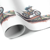 Revved Up Racer: Verjaardag motorfiets Bash Cadeaupapier (Rol Hoek)