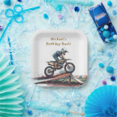 Revved Up Racer: Verjaardag motorfiets Bash Papieren Bordje (Feest)