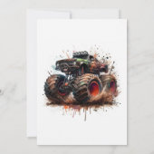 "Revved Up & Ready to Roll" Monster Truck Verjaard Kaart (Achterkant)