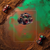 Revved Up & Ready to Roll! Monster Truck Verjaarda Acryl Uitnodigingen