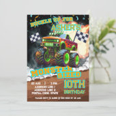 Revved Up & Ready to Roll Monster Truck Verjaardag Kaart (Staand voorkant)