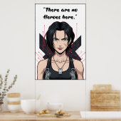 Revy – Black Lagoon Geen Helden Quote Poster (Keuken)
