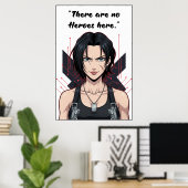 Revy – Black Lagoon Geen Helden Quote Poster (Thuiskantoor)