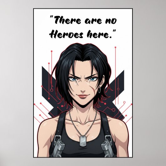 Revy – Black Lagoon No Heroes Quote Poster (Voorkant)