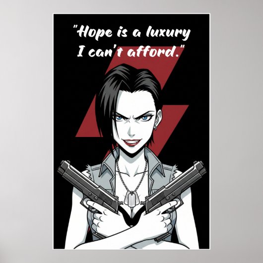Revy – Hope Is a Luxury Quote Poster | Anime Wall (Voorkant)