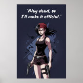 Revy – Play Dead Quote Poster | Anime Wall Art (Voorkant)