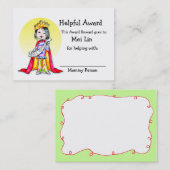 Reward Award kaart Contactkaartje (Voorkant / Achterkant)