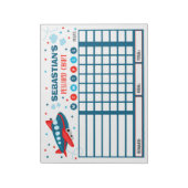 Reward Chart Airplane Personated Chore Chart Notitieblok (Linkerzijde)
