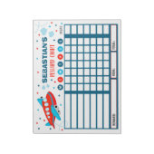 Reward Chart Airplane Personated Chore Chart Notitieblok (Linkerzijde)