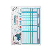 Reward Chart Monster Train Personalized Chores Notitieblok (Linkerzijde)