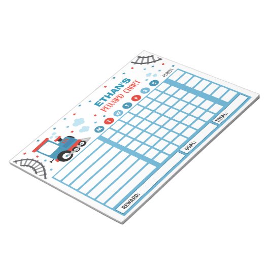 Reward Chart Monster Train Personalized Chores Notitieblok (Schuin)