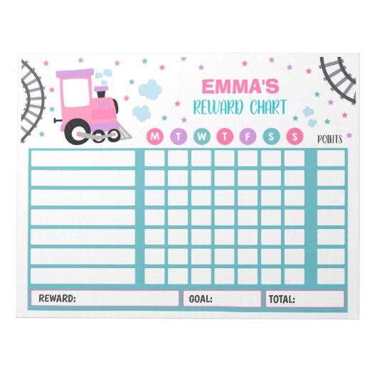 Reward Chart Monster Train Personalized Chores Notitieblok (Voorkant)