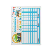Reward Chart Monster Truck Personalized Chores Notitieblok (Linkerzijde)