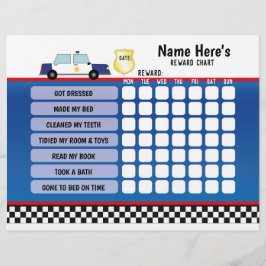 Reward Chart Personated Police Car Planner Kinder Flyer