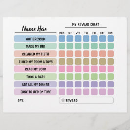 Reward Chart Personated Schedule Daily Fun Kinder Flyer