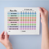 Reward Chart Personated Schedule Daily Fun Kinder Flyer (Hand)