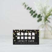 REWARD LOYALTY KAART glam confetti goud zwart (Staand voorkant)
