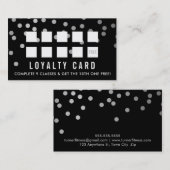 REWARD LOYALTY KAART glam confetti zilver zwart (Voorkant / Achterkant)