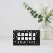 REWARD LOYALTY KAART glam confetti zilver zwart (Staand voorkant)