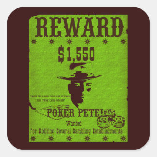 Reward Poker Pete Vierkante Sticker