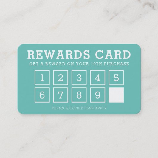 REWARD PUNCH CARD eenvoudige, moderne loyaliteit 1 Klantenkaartje (Voorkant)