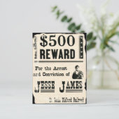 Reward voor Jesse James Briefkaart (Staand voorkant)