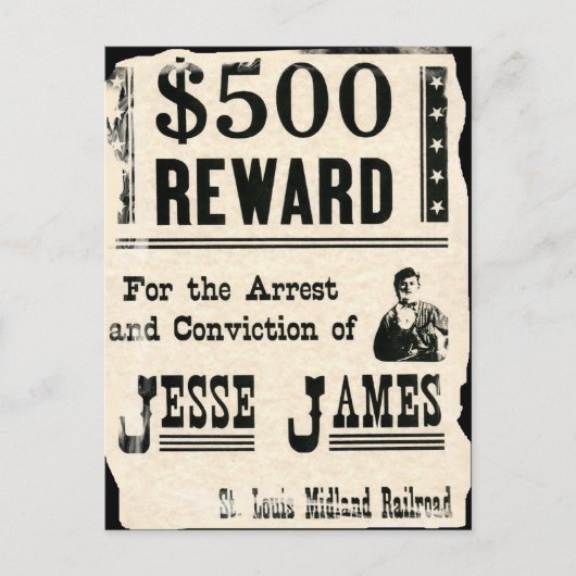 Reward voor Jesse James Briefkaart (Voorkant)