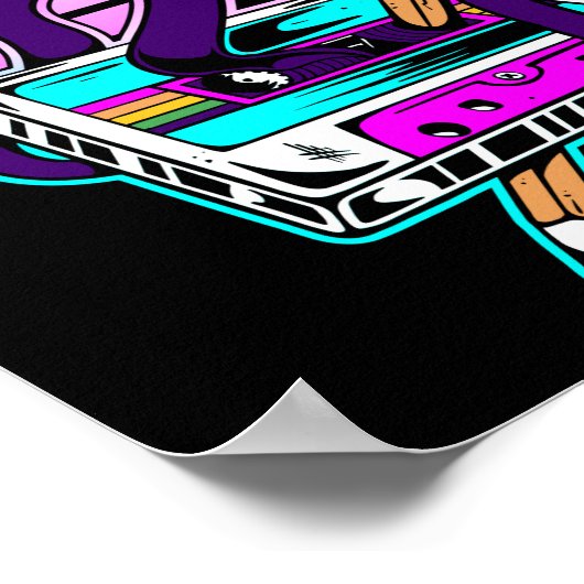 Rewind Cassette Music Pencil 80s 90s Poster (Hoek)