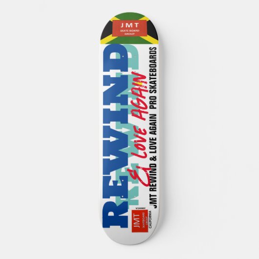 REWIND & LOVE AGAIN 8 1/4" Skatebord Dek Persoonlijk Skateboard (Voorkant)