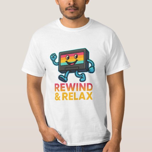 Rewind & Relax – Retro VHS Vibes T-shirt (Voorkant)