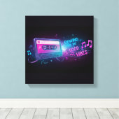 "Rewind the Good Vibes" Cassettebandje Canvas Afdr (Insitu (Houten vloer))