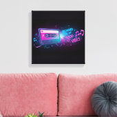 "Rewind the Good Vibes" Cassettebandje Canvas Afdr (Insitu (Woonkamer))