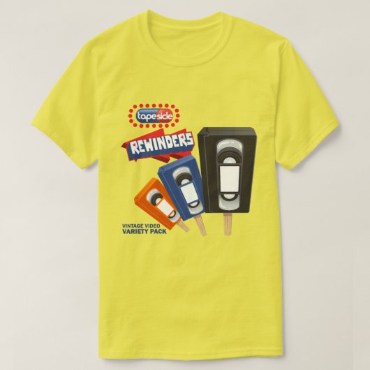 Rewinders: VHS Ijslolly Parodie T-shirt (Design voorkant)