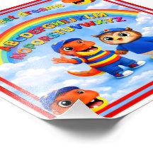 Rex and a rainbow 6 x 6 desk print individual earl