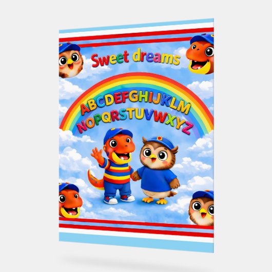 Rex and hoot ABC rainbow classroom premium 45 five Acryl Bord (Hoek)