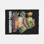Rex BBQ Dinosaurus Grappige Vaderdag Grillen Fleece Deken (Voorkant (Horizontaal))