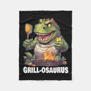 Rex BBQ Dinosaurus Grappige Vaderdag Grillen Fleece Deken
