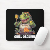 Rex BBQ Dinosaurus Grappige Vaderdag Grillen Muismat (Met muis)