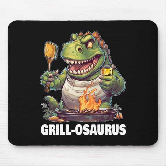 Rex BBQ Dinosaurus Grappige Vaderdag Grillen Muismat (Voorkant)