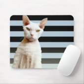 Rex Cat Blue/Black Stripe Mousepad Muismat (Met muis)