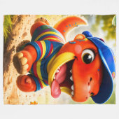 Rex, de dinosaurus speelavontuur premium grote fleece deken (Voorkant (Horizontaal))