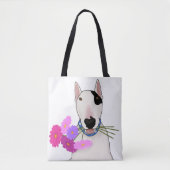 Rex de TV Terrier met bloemen Tote Bag (Voorkant)