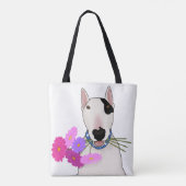 Rex de TV Terrier met bloemen Tote Bag (Achterkant)
