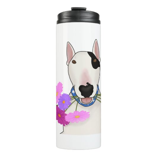 Rex De TV Terrier Rex met Bloemen Tumbler Thermosbeker (Voorkant)